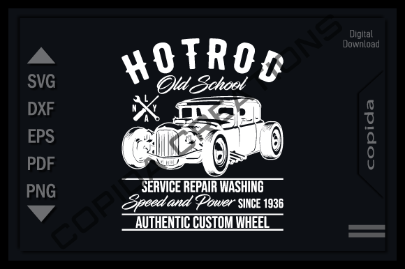 Hot Rod Old School Service Repair Graphics for Crafts and Merch