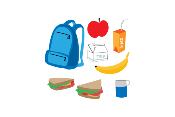 School Lunch Elements: A Versatile SVG Design Asset for Crafts and Graphics