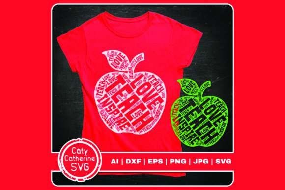 Teach Love Inspire Apple Word Art: A Versatile Graphic Design Asset for Blogs and Crafts